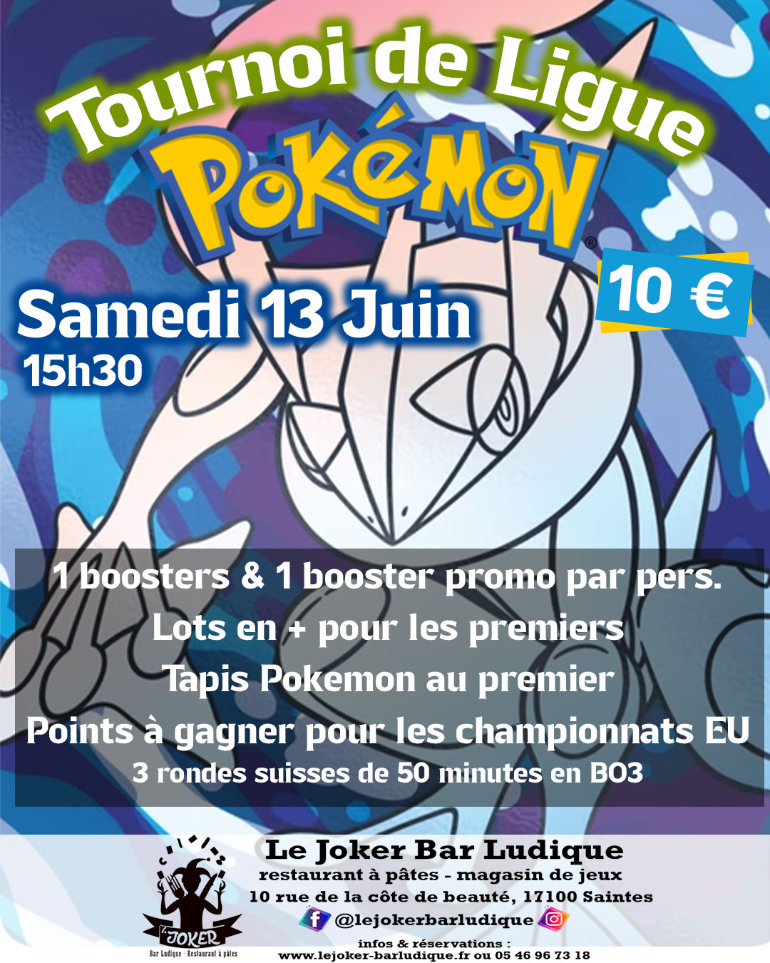 Tournoi de Ligue POKEMON - Le Joker - Bar ludique et restaurant à pâtes - Saintes