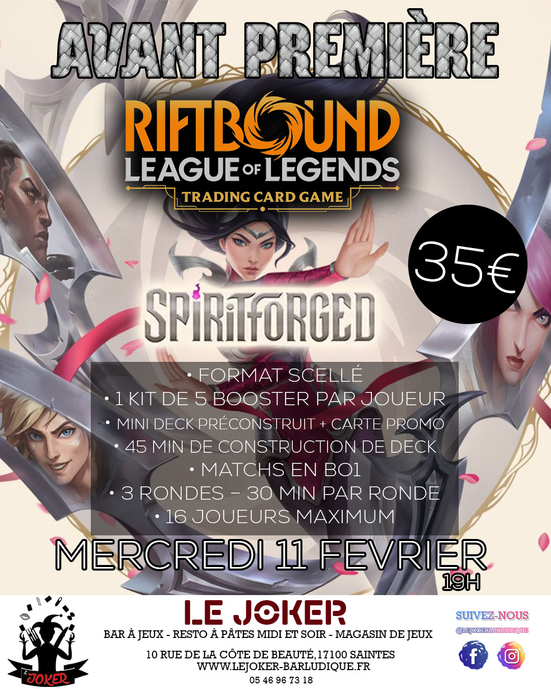 AVANT PREMIERE RIFTBOUND - Le Joker - Bar ludique et restaurant à pâtes - Saintes