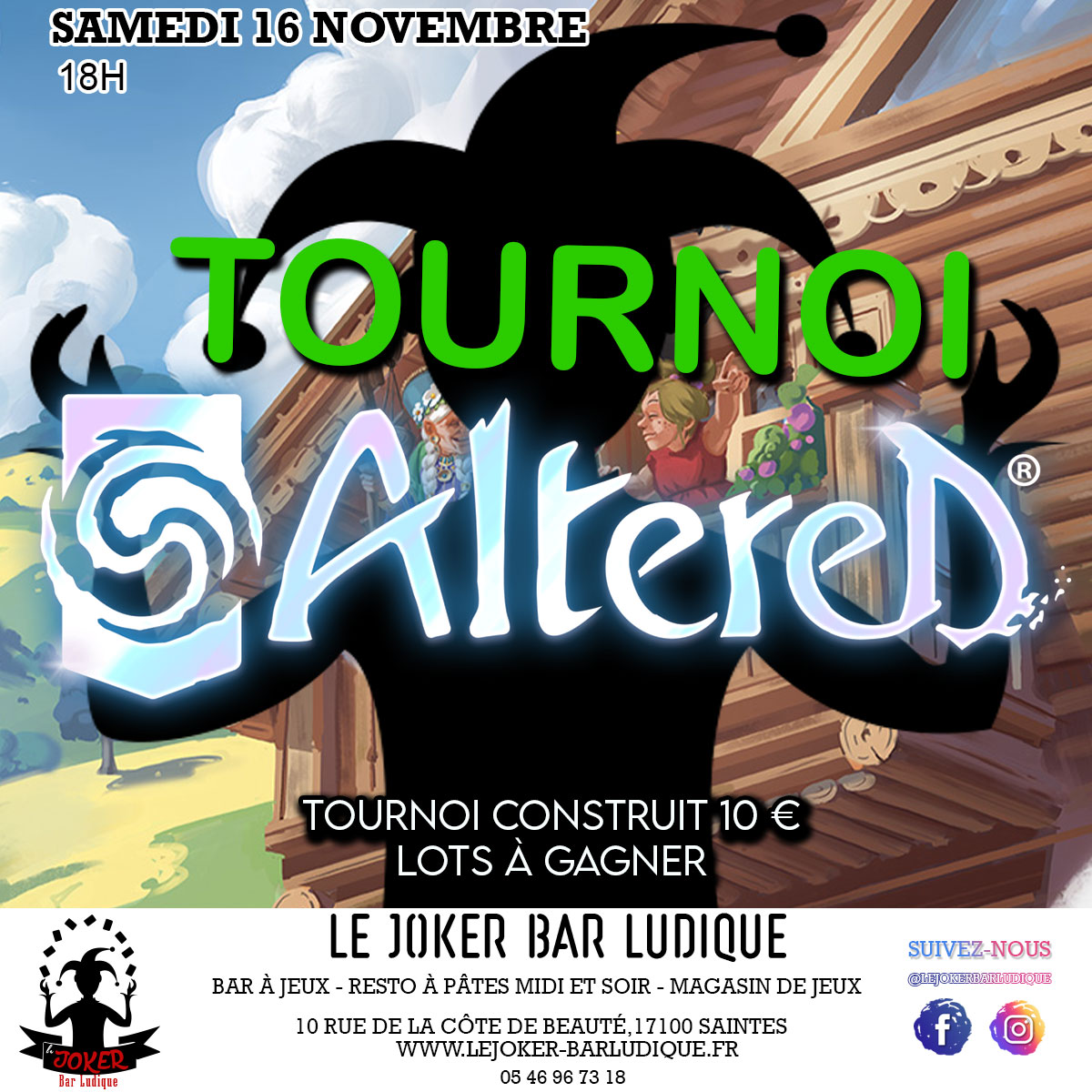 Tournoi Altered construit - Le Joker - Bar ludique et restaurant à pâtes - Saintes