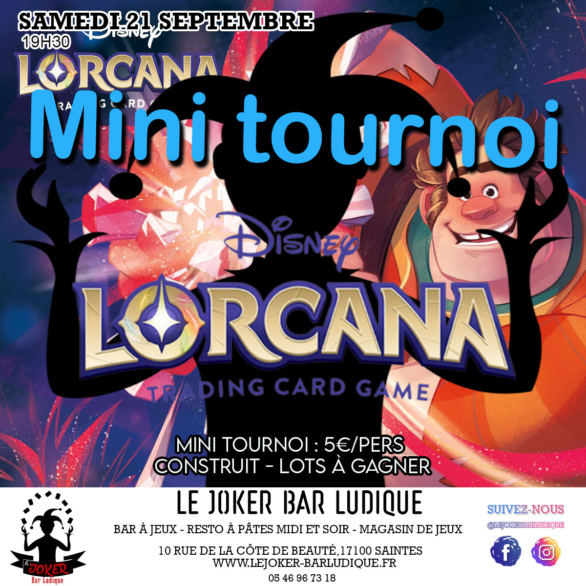 Mini Tournoi Lorcana - Le Joker - Bar ludique et restaurant à pâtes - Saintes