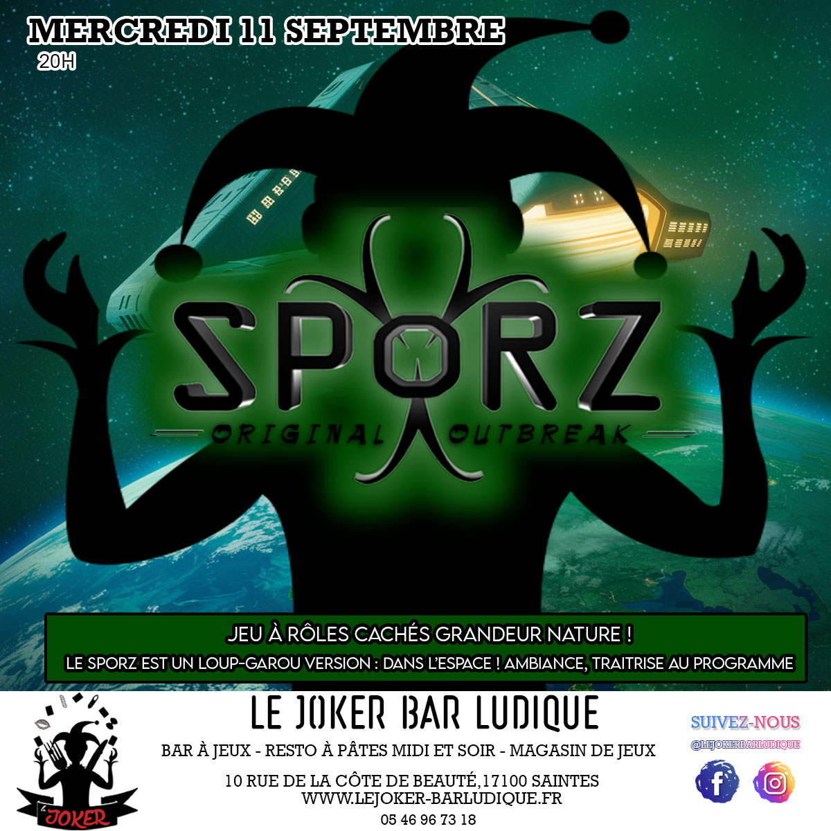 Sporz  - Le Joker - Bar ludique et restaurant à pâtes - Saintes