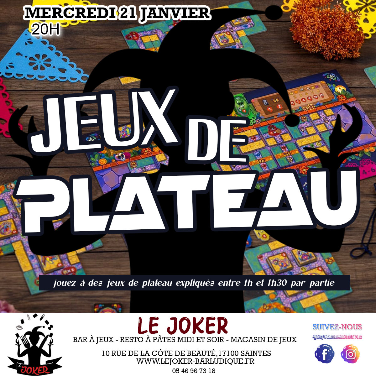 JEUX DE PLATEAU - Le Joker - Bar ludique et restaurant à pâtes - Saintes