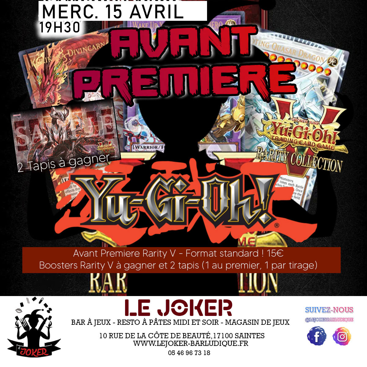TOURNOI RARITY AVEC TAPIS RARITY A GAGNER - Le Joker - Bar ludique et restaurant à pâtes - Saintes