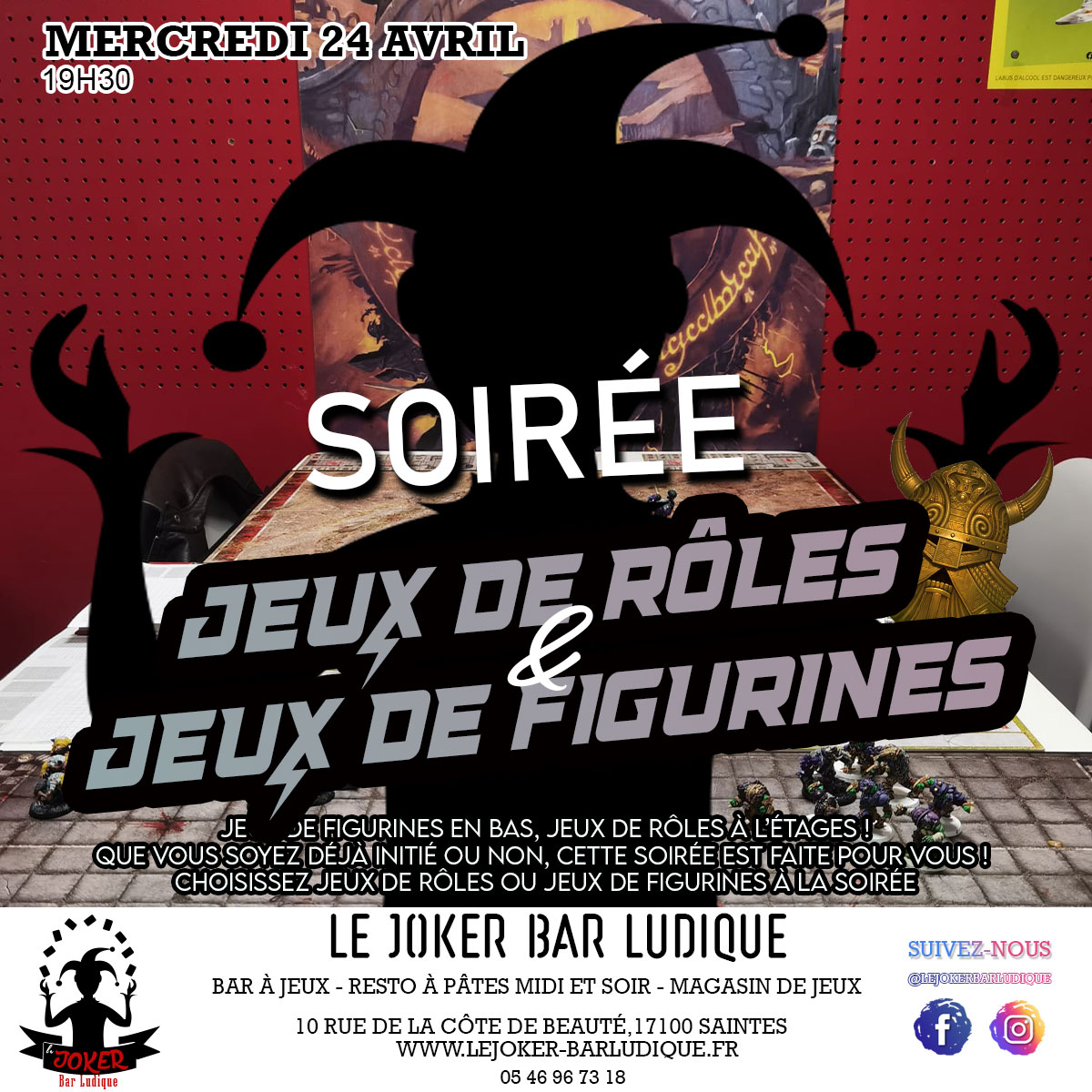 Jeux de figurines - Le Joker - Bar ludique et restaurant à pâtes - Saintes