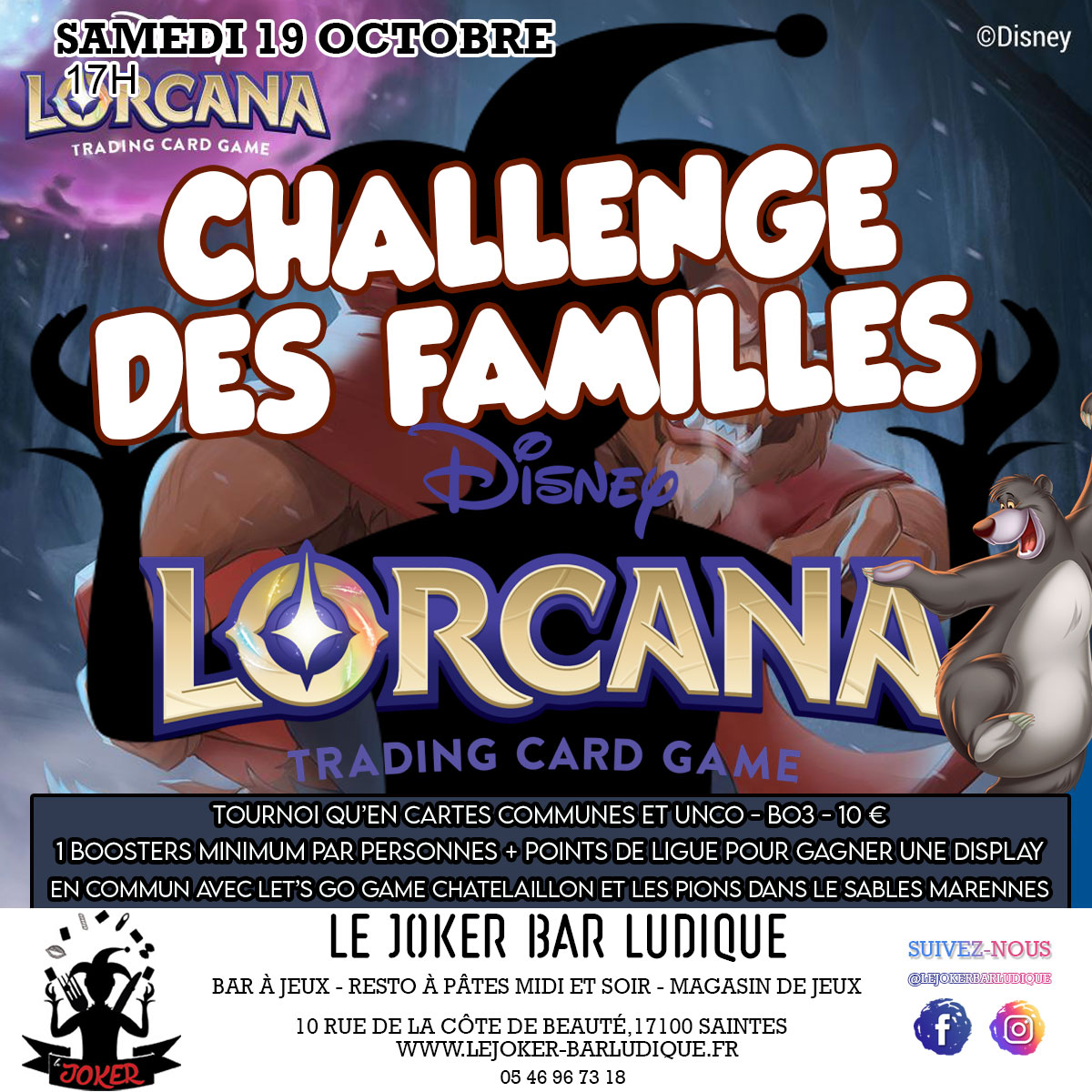 Challenge des familles Lorcana - Le Joker - Bar ludique et restaurant à pâtes - Saintes