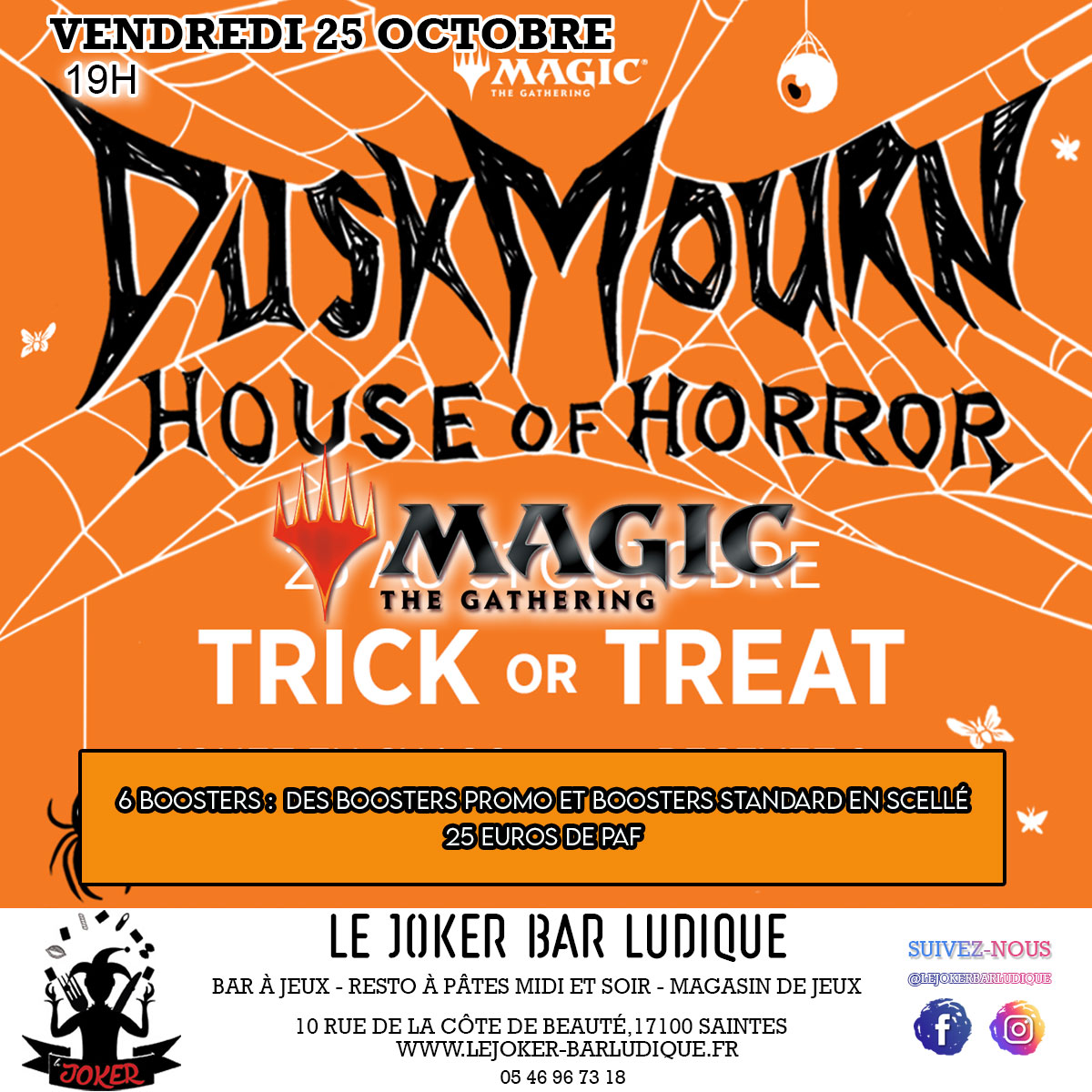 TRICK OR TREAT MAGIC - Le Joker - Bar ludique et restaurant à pâtes - Saintes