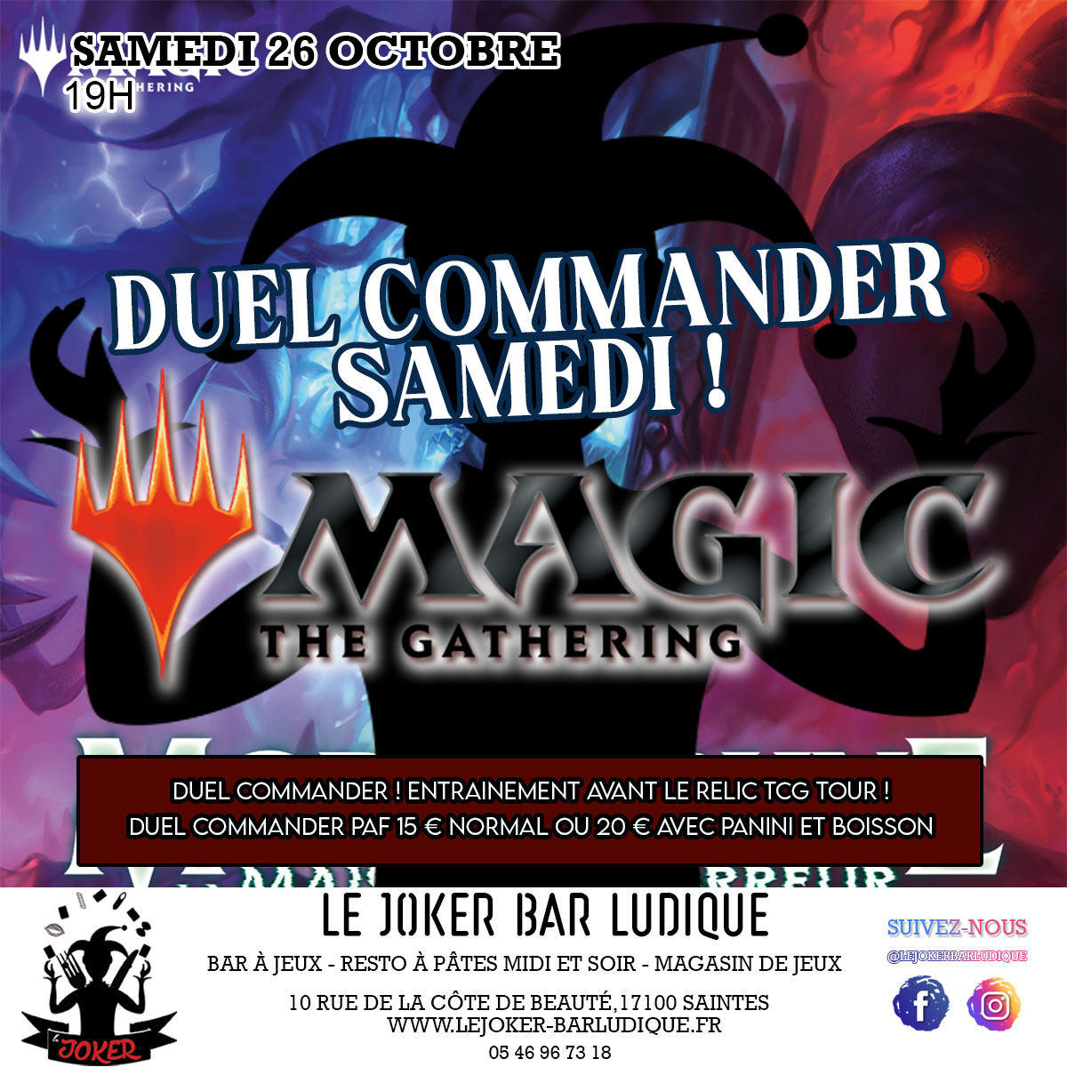 DUEL COMMANDER - Le Joker - Bar ludique et restaurant à pâtes - Saintes