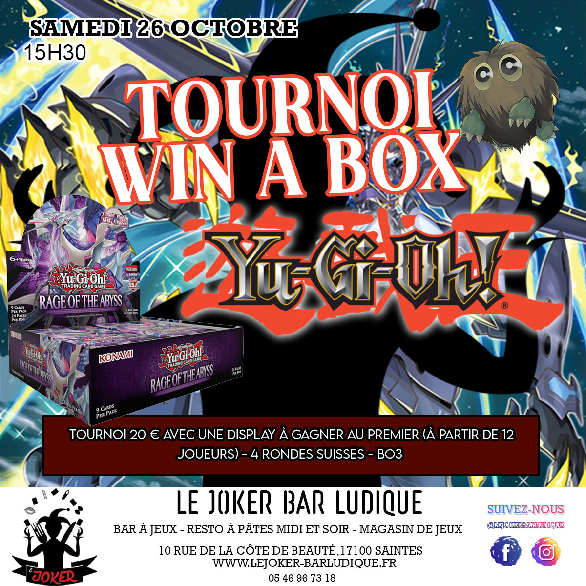 TOURNOI DISPLAY A GAGNER - Le Joker - Bar ludique et restaurant à pâtes - Saintes