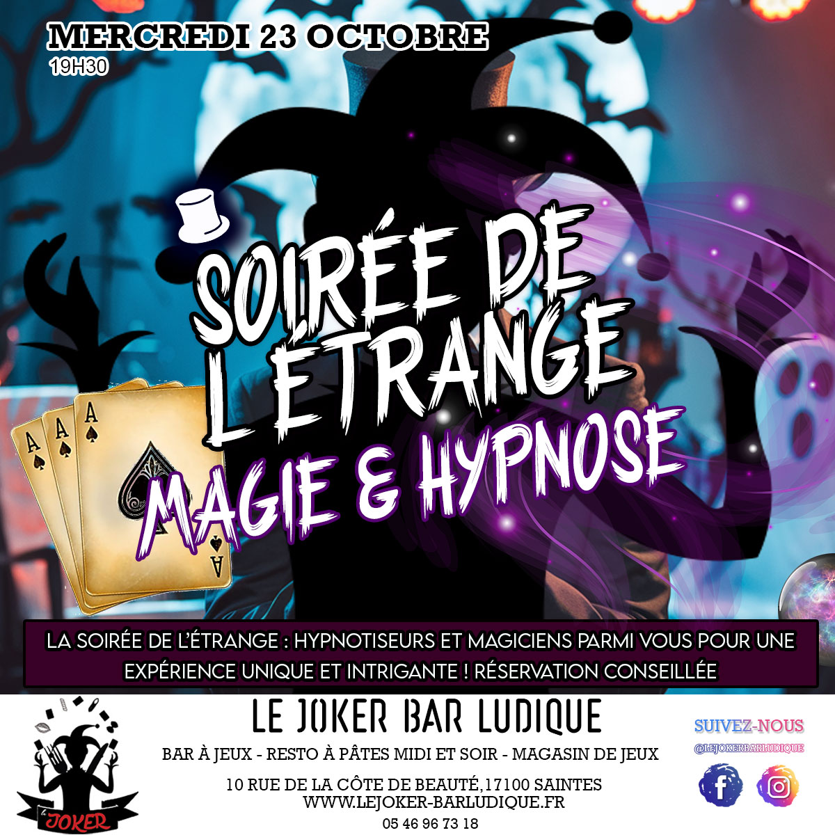 Soirée de l étrange Hypnose et Magie - https://lejoker-barludique.fr/